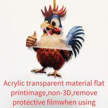 1套/6入組動物雞形狀聖誕樹裝飾,可愛卡通公雞車吊墜,聖誕節裝飾物 - 彩色 - 查看 5