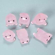 24pcs Luminous Pig Ornaments Car Keys Mini Resin Piggy Figures Ornament Miniature Garden Pigs Figurines Resin Piggy Pig Best Gifts Birthday Graduation