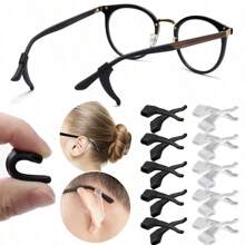 10pairs Silicone Ear Hook Anti-Slip Glasses Leg Ear Sleeve Bracket Fastener Clear Sunglasses Accessories Grip Anti-Fall Eyewear Holder Glasses Accessories For Women