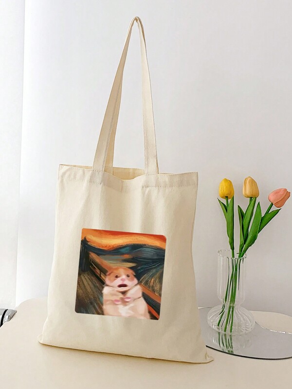 1pc Cat Printed Women's Tote Bag