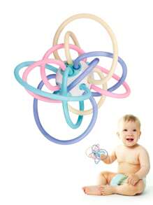 1入組嬰兒感官蛀牙咬咬玩具,適合0-6個月嬰兒使用。嬰兒蛀牙玩具,6-12個月嬰兒蛀牙球玩具,0-3月響尾蛇感官嬰兒玩具,適合0-3-6-12個月嬰兒使用(隨機顏色) - 彩色 - 查看 1