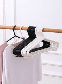 3pcs/set Traceless Clothes Hanger, Pp Student Drying Rack With Hooks Clothing Props, Multi-functional Clothes Hanging Rack For Drying Clothes - White - View 1