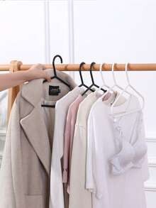 3pcs/set Traceless Clothes Hanger, Pp Student Drying Rack With Hooks Clothing Props, Multi-functional Clothes Hanging Rack For Drying Clothes - White - View 2