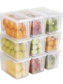 1 pieza simple & transparente nevera Cajón estilo Almacenamiento de alimentos Utensilio de cocina Organizador , fruta & vegetal congelación & mantenimiento fresco Contenedor - XL - Ver 2