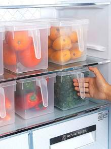 1 pieza simple & transparente nevera Cajón estilo Almacenamiento de alimentos Utensilio de cocina Organizador , fruta & vegetal congelación & mantenimiento fresco Contenedor - XL - Ver 4