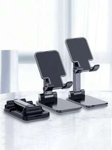 1 件黑色可折疊、可伸縮和多功能桌面手機支架 - 黑色 - 查看 1