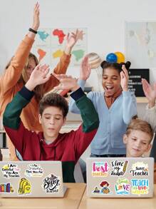 100 piezas Pegatinas feliz Día del Maestro adecuado para uso diario - Día del Maestro-2 - Ver 3