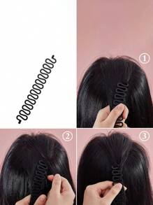 1pc Hair Styling Tool Wave Braider Centipede Shaped Hair Braiding Accessory Twister Headband - Pink - View 2