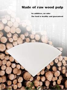 1pc Wooden Pulp V-shaped Cone Coffee Filter Paper For Home Drip Coffee Brewing - White - View 3
