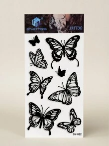 STARTTOOS 1pc Black Butterfly Pattern Y2k Style Waterproof Temporary Tattoo Sticker For Wrist And Body - Black - View 5