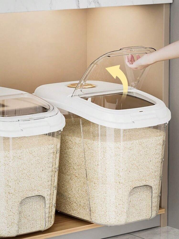 1 Pezzo Contenore Di Stoccaggio Per Cereali In Plastica A Prova Di Umidà Per La Cucina, Contenore Di Stoccaggio Per Riso E Farina Multifunzionale A Prova Di Umidà E Insetti | SHEIN ALIA
