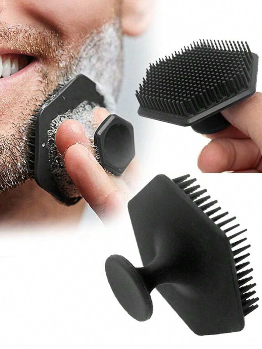 1 Pieza Cepillo Limpiador Facial De Silicona Suave, Removedor De Maquillaje Negro, Exfoliante Y Masajeador - Negro - Ver 1