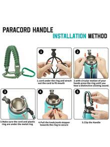 1 組黑色瓶套、繩子和蓋子,適用於 12-40 盎司瓶。現代簡約純色防滑、防震、適合旅行的瓶子配件,非常適合送給男士、女士和兒童的聖誕節或生日禮物。 - 黑色 - 查看 4