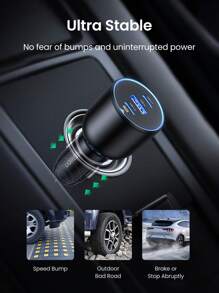 UGREEN شاحن سيارة فائق السرعة UGREEN 130 واط متوافق مع سامسونج وشاومي مع منفذي شحن سريع PD بقوة 100 واط و30 واط