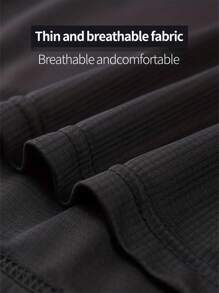 男士寬鬆編織短袖健身衫,快乾運動健身t恤,透氣排汗運動服上衣,跑步運動船領t恤健身服基礎t恤