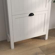 HOMCOM Shoe Storage Cabinet with 2 Flip Drawers for 8 Pairs of Shoes - 白色 - 查看 9