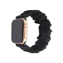 Fashion Elastic Polyester Wristband Compatible With Apple Watch Series 1-9 Smartwatch - Black - View 1