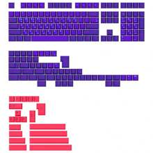 1set Korean Alphabet Print Pbt Two-tone Keycaps For Mechanical Keyboard, High Profile, Purple/pink - GJ Neon PBT KR Keycaps x1 - View 1