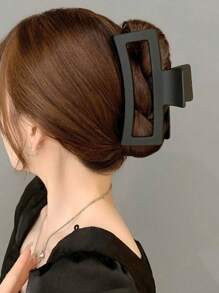 4 Piezas Ganchos De Pelo Para Mujer De Color Sólido, Clips De Pelo Con Estilo Básico Adecuados Para Cabello Grueso, Incluidos 4 Grandes Ganchos De Pelo Para Peinados - Negro - Ver 3