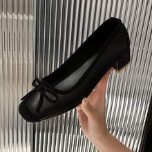扁平柔軟風仙女風格女鞋,新款夏季法式時尚黑色便鞋 - 黑色 - 查看 2