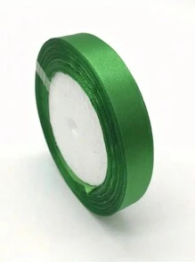 25yards/Roll Green Silk Satin Ribbon For Handmade Bow Craft Wedding Christmas Decoration DIY Card Gift Wrapping Jewelry Packaging Supplies - Green - View 4