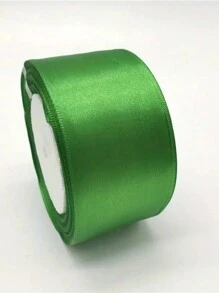 25yards/Roll Green Silk Satin Ribbon For Handmade Bow Craft Wedding Christmas Decoration DIY Card Gift Wrapping Jewelry Packaging Supplies - Green - View 3