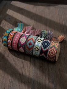 Braided Detail Tassel Decor Bracelet