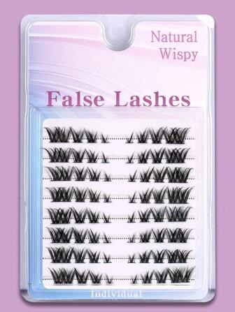 Himirell 8 Rows , 80pcs, Natural Style Fox Eye Eyelashes, 4-14mm Sectioned Lengthlash Clusters,Eyelash Clusters,Individual Eyelashes,Lashes,Fake Lashes