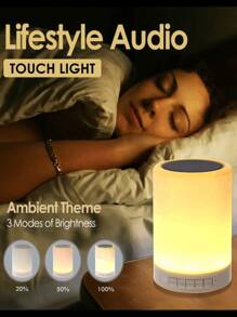 Lámpara LED de noche, Altavoz Bluetooth inalámbrico,Portátil Smart Touch Control Lámpara de Mesita de Noche - Multicolor - Ver 7