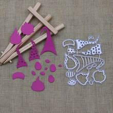 1 Set Christmas Blank Face Doll Frame Set, Metal Cutting Dies Scrapbooking Silver Carbon Steel Embossing Stencil Template - Silver - View 4