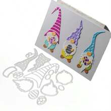 1 Set Christmas Blank Face Doll Frame Set, Metal Cutting Dies Scrapbooking Silver Carbon Steel Embossing Stencil Template - Silver - View 1