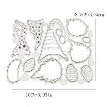1 Set Christmas Blank Face Doll Frame Set, Metal Cutting Dies Scrapbooking Silver Carbon Steel Embossing Stencil Template - Silver - View 2