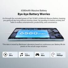 Blackview 10英寸安卓13平板電腦tab 70 Wifi,6g（3+3擴展）+64gb / Tf 1tb,四核心,1280×800高清+ips屏幕,6580mah,8mp + 5mp相機,wi-fi 6,屏幕記錄,bt5.0,經gms認證的美國平板電腦 - Twilight Blue - 查看 7