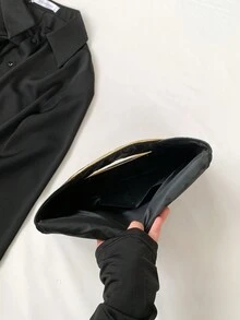 豪華晚餐包、晚餐包迷人、優雅、精緻、安靜豪華時尚鉚釘裝飾信封手拿包帶折疊翻蓋方形包適合女士、女士、派對女孩、新娘完美適合派對、婚禮、舞會、晚餐/宴會、晚宴/宴會，送給女性媽媽老師朋友伴娘的最佳禮物 - 黑色 - 查看 5