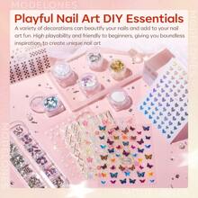 Modelones Poly Nail Gel Kit With 48W LED Nail Lamp 8 Fall Colors Clear Orange Pink Brown Glitter Extension Builder Gel Complete Nail Art Tools Manicure Professional Nail Starter Supplies DIY At Home - 彩色 - 查看 8