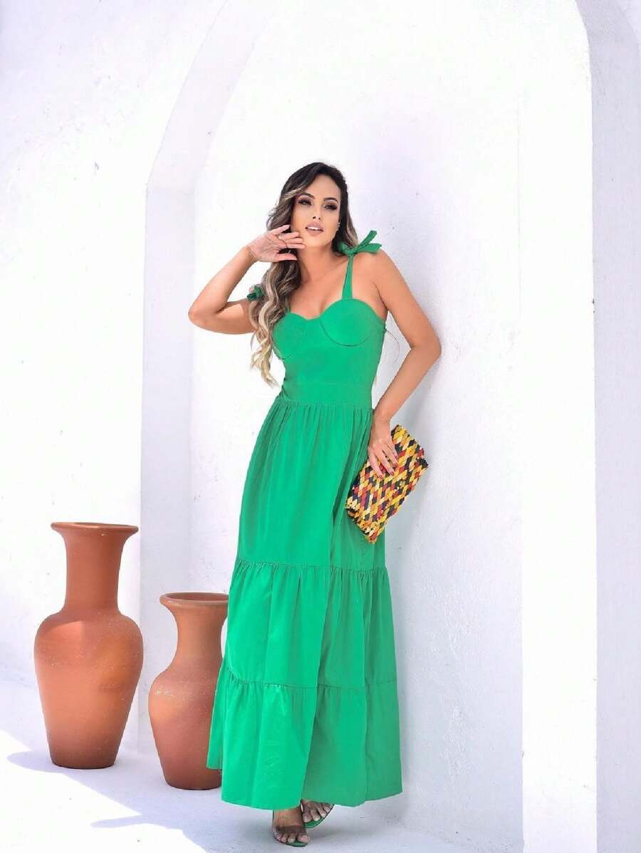 Women Dresses - 綠色 - 查看 1