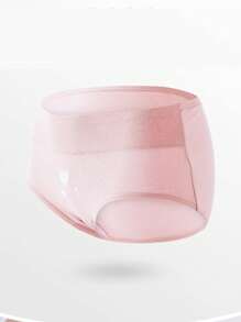 4 件裝女式高腰無縫可愛印花三角內褲 - 粉色 - 查看 7