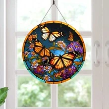 1pc Butterfly Pattern Acrylic Ornament for Wall Window Decor,  Home Decorations - Multicolor - View 2