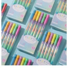 2 Paquetes de Bolígrafos de Colores Arcoíris con 12 Piezas de colores Variados 0.8mm  , Lapicero para escribir , Bolígrafo , plumón , Útiles escolares para la escuela , colores pasteles para niñas y niños , lapiceros - Multicolor - Ver 2