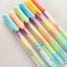 2 Paquetes de Bolígrafos de Colores Arcoíris con 12 Piezas de colores Variados 0.8mm  , Lapicero para escribir , Bolígrafo , plumón , Útiles escolares para la escuela , colores pasteles para niñas y niños , lapiceros - Multicolor - Ver 4