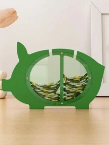 1pc Green Personalized Pig Shaped Money Box Desktop Decoration - Green - View 6
