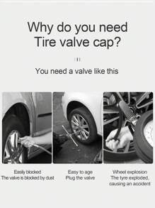 4 件裝汽車輪胎氣門嘴蓋,採用陽極氧化鋁合金精密加工,氣密密封,廣泛用於各種品牌的汽車、suv、卡車、摩托車、自行車等。 - 黑色 - 查看 4