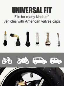 4 件裝汽車輪胎氣門嘴蓋,採用陽極氧化鋁合金精密加工,氣密密封,廣泛用於各種品牌的汽車、suv、卡車、摩托車、自行車等。 - 黑色 - 查看 6