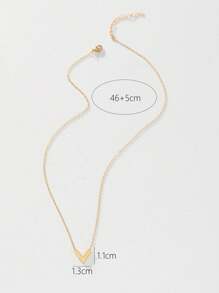 1pc Fashionable Classic V Shape Pendant Necklace