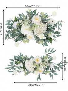 Faux Flower Swag Set Of 2 For Wedding Welcome Signs Floral Decorations And Wedding Reception Ceremony Signs Bridal Shower Centerpieces Decor,Wedding Arch Flowers Wedding Flowers Swag For Wedding Background Decoration,Chair Back Decoration Valentine'S Day Mother'S Day Gift