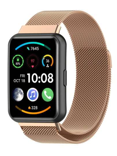 1pc Unisex Fashion Metal Magnetic Watch Band, Compatible With Huawei Fit 1/Fit 2/Fit 3/Fit 4/Fit 4 Pro Smartwatch, Available In Silver, Black, Rose Gold And More, Classic Metal Magnetic Milanese Mesh Strap, Compatible With Huawei Fit 3/2/1/4/Pro Smartwatch, Smartband Accessory