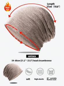 AOKELS 1件男士卡其色柔軟肌膚友好透氣時尚無性別針織帽,適合日常穿著和休閒針織帽