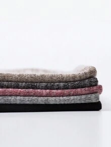 AOKELS 1件男士卡其色柔軟肌膚友好透氣時尚無性別針織帽,適合日常穿著和休閒針織帽