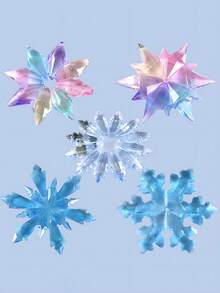 1入組自製水晶環氧樹脂模具,用於製作雪花吊飾和項鍊裝飾,高鏡面硅膠模具適用於女性日常佩戴 - 無色 - 查看 4