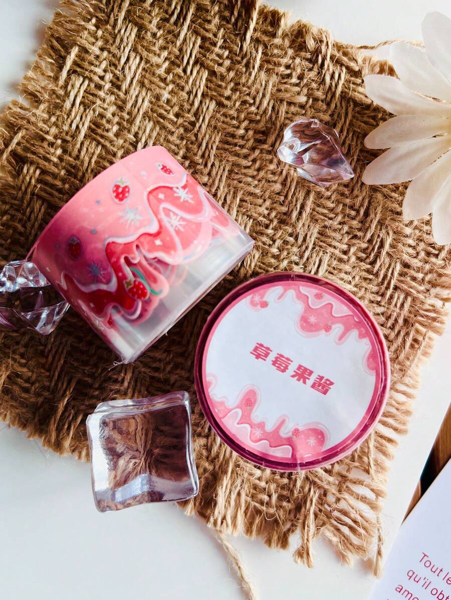 Strawberry Jam Pattern Decorative Tape For Planner - Red - View 1